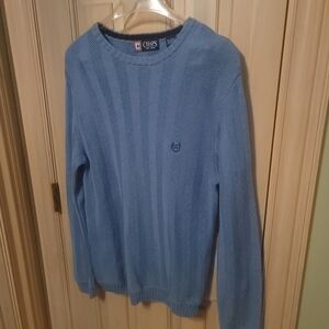 Mens Sz S Cotton Blue Crewneck Sweater By Chaps